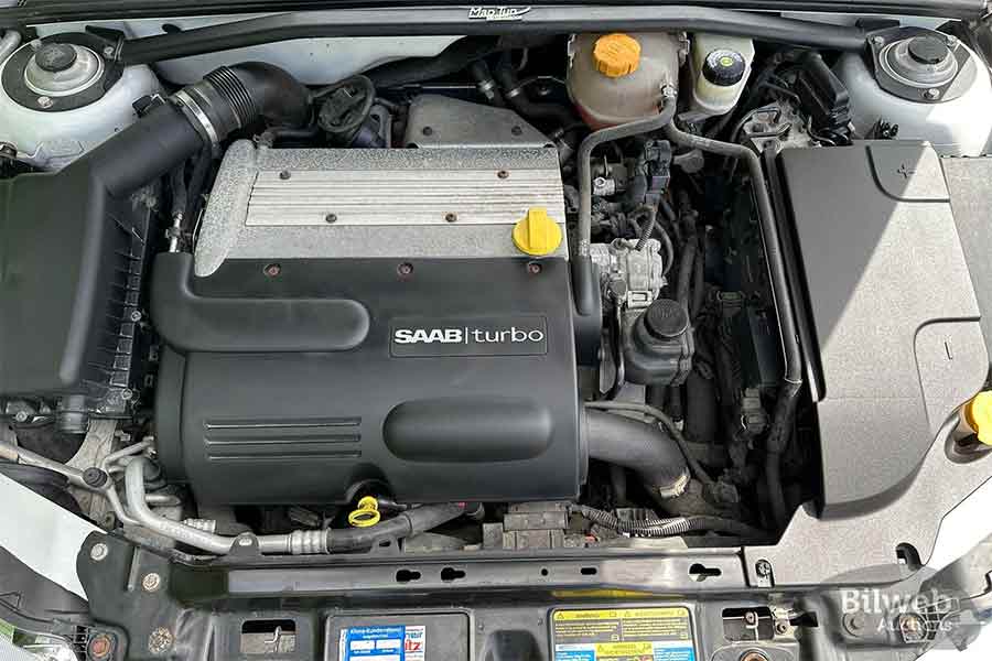 The heart of the beast: The MapTune Stage Six tuned engine of the 2008 Saab 9-3 1.8T Convertible, delivering an impressive 320 HP.