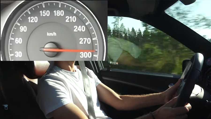 Adam takes his 600 HP Saab 9-5 Sportwagon to the limits, pushing the speedometer well beyond 270 km/h, showcasing the raw power and precision of this one-of-a-kind tuned beast.