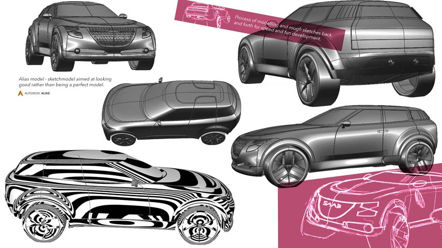 Saab 9 - The creation of a 3D model follows