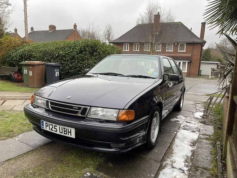 A well-preserved Saab 9000 Anniversary 2.3 Turbo, showcasing its signature design and performance upgrades, standing as a testament to Saab’s enduring engineering excellence.