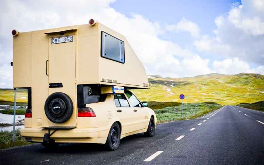 Unique Saab 9000 Toppola camper