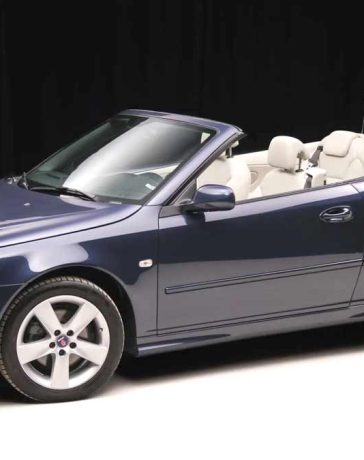 Immaculate 2010 Saab 9-3 Convertible in Nocturne Blue Metallic—just 6,000 miles of careful driving, a rare second chance for Saab enthusiasts.