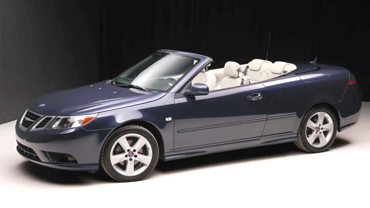 Immaculate 2010 Saab 9-3 Convertible in Nocturne Blue Metallic—just 6,000 miles of careful driving, a rare second chance for Saab enthusiasts.