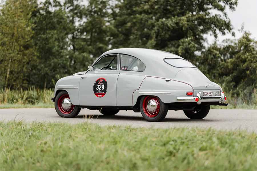 Seize the Wheel of History: Own the 1957 Saab 93A that Conquered Mille Miglia Storica