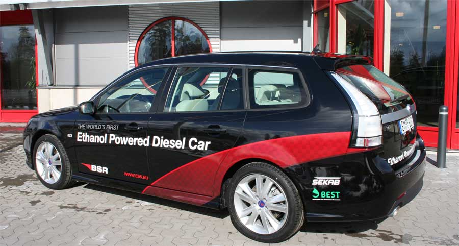 BSR has built ethanol-powered Saab diesel