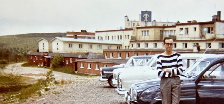 Inge, proudly leaning on his midnight-blue Saab 96 in the mid-1960s, igniting a passion for Saab that would endure for decades.