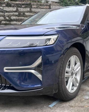 Front quarter view of the NEVS L113, the intriguing all-electric SUV prototype with subtle hints of Saab DNA, now offered by Tony Wang.