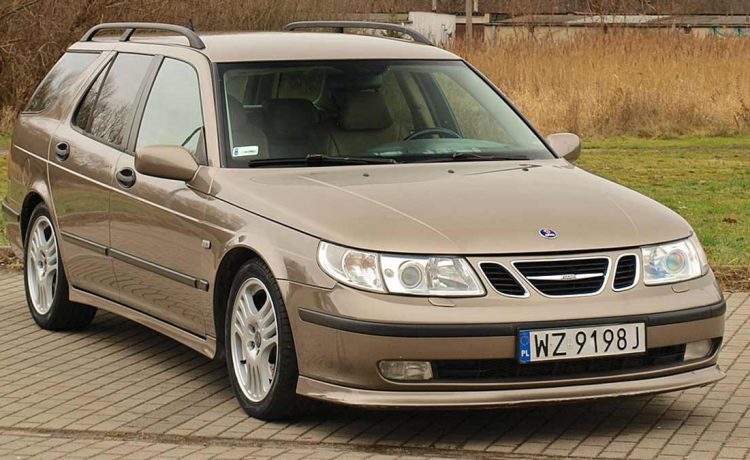 Captivating Elegance: The Saab 9-5 Hirsch Troll R in its Resplendent Champagne Hue, Symbolizing the Pinnacle of Swedish Automotive Craftsmanship