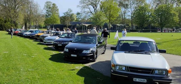 SAAB enthusiasts line up their prized vehicles for the SAAB Club Romandie's first post-winter meet, showcasing models from the classic 96 to the modern 9-3 and 9-5 series, in a perfect blend of tradition and innovation under the Swiss sun.