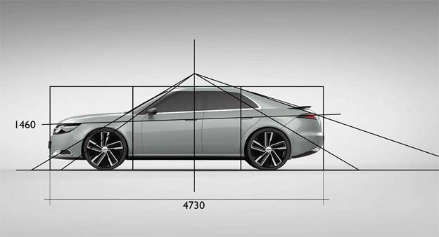 Saab 9-3 proportions