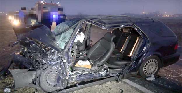 Saab 9-5 after scary crash