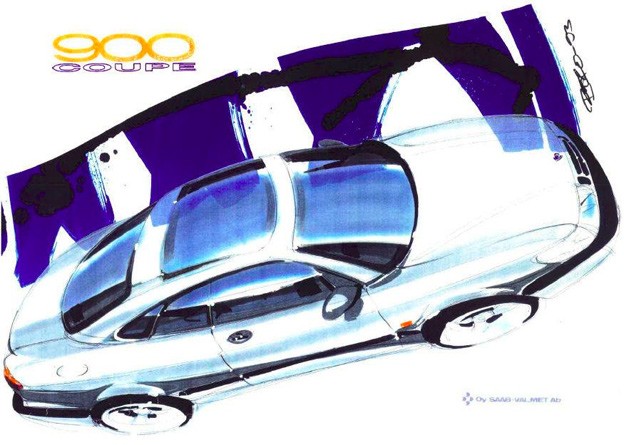 Saab 900 Coupe Sketch