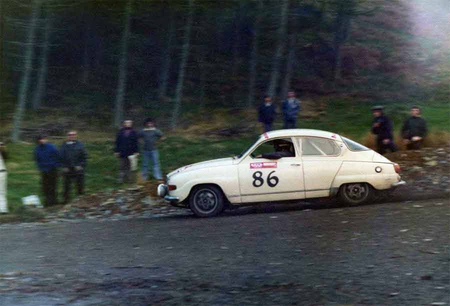 Another of the Saab 96 crews at the Welsh Rally