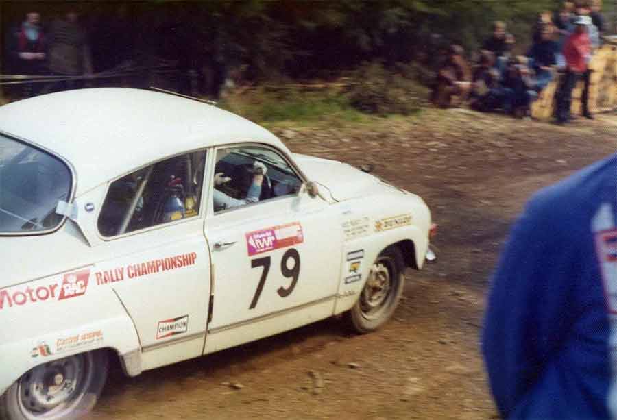 The fourth Saab crew to participate in the 1976 Welsh Rally