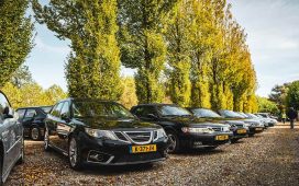 A stunning lineup of Saabs at the 65th anniversary of Saab Club Nederland, showcasing the brand's rich legacy and passionate community