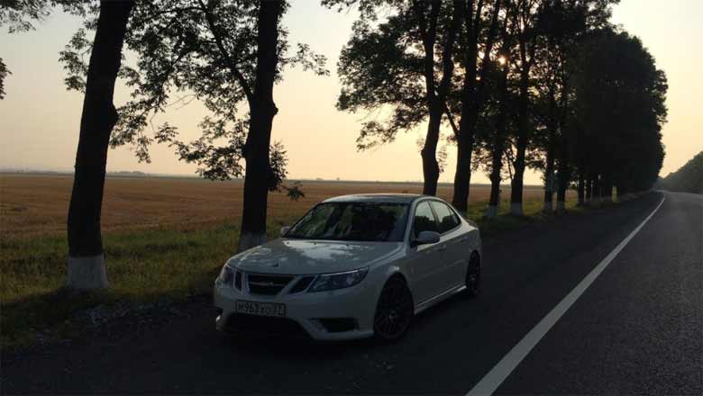 Saab in Sunset