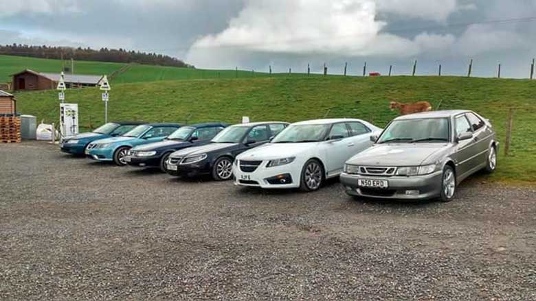 Saab mini-meet by the Scottish Saab Enthusiasts group 