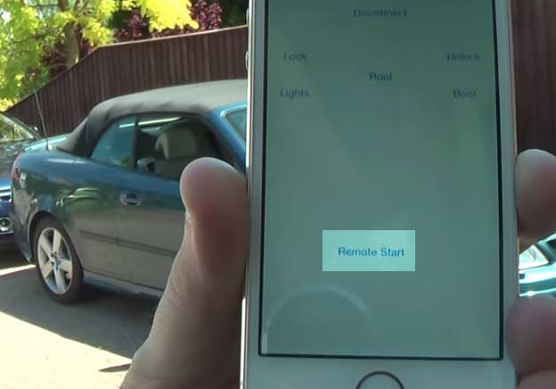 Saab remote start feature in iSaab application