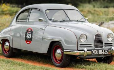 The iconic 1957 Saab 93A—expertly restored and rich with Mille Miglia legacy, ready for its next journey.