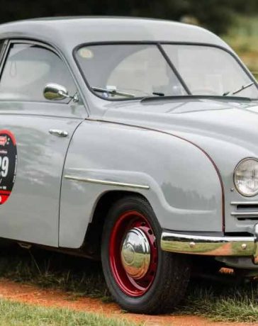 The iconic 1957 Saab 93A—expertly restored and rich with Mille Miglia legacy, ready for its next journey.