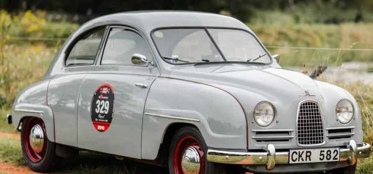 The iconic 1957 Saab 93A—expertly restored and rich with Mille Miglia legacy, ready for its next journey.