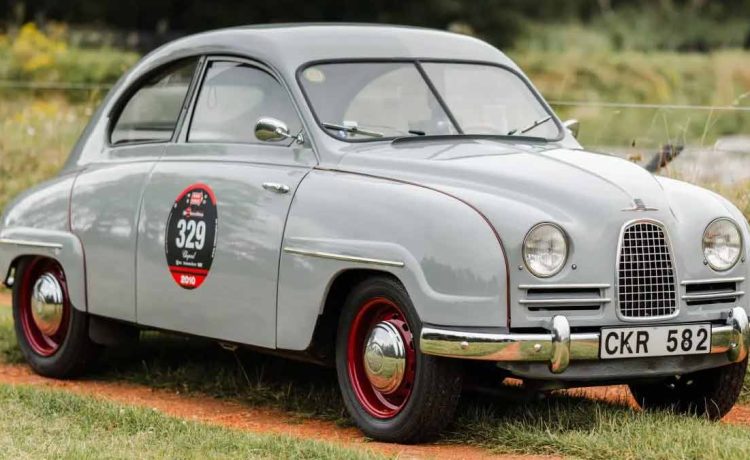 The iconic 1957 Saab 93A—expertly restored and rich with Mille Miglia legacy, ready for its next journey.