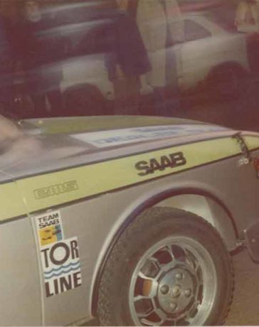 Stig Blomqvist in Saab 99 EMS at Start line