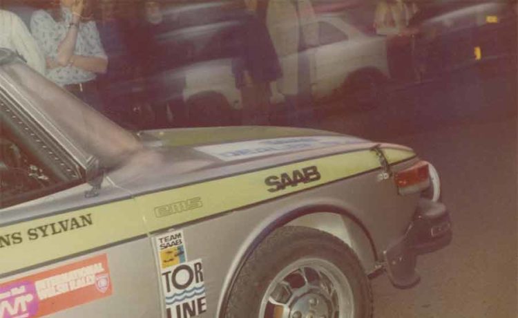 Stig Blomqvist in Saab 99 EMS at Start line