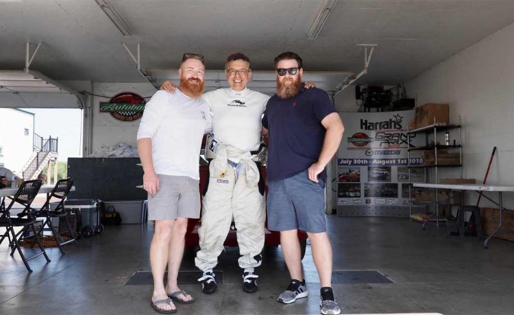 Tyler, Sam and Brian at Track Day, SOC 2023. — at Petersen Automotive.