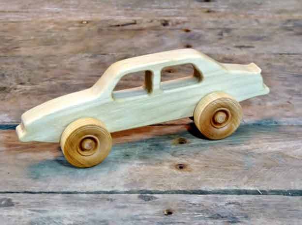 Wooden Saab 900 Toy Car