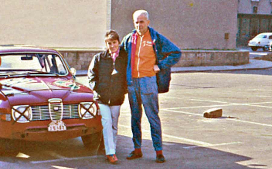 SAAB Club photo of Zdenek Treybal and his wife.