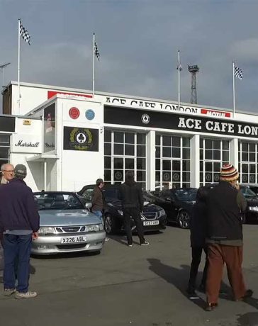 Saab enthusiasts gather at the legendary Ace Cafe in London, celebrating a brand that endures through passion and legacy.