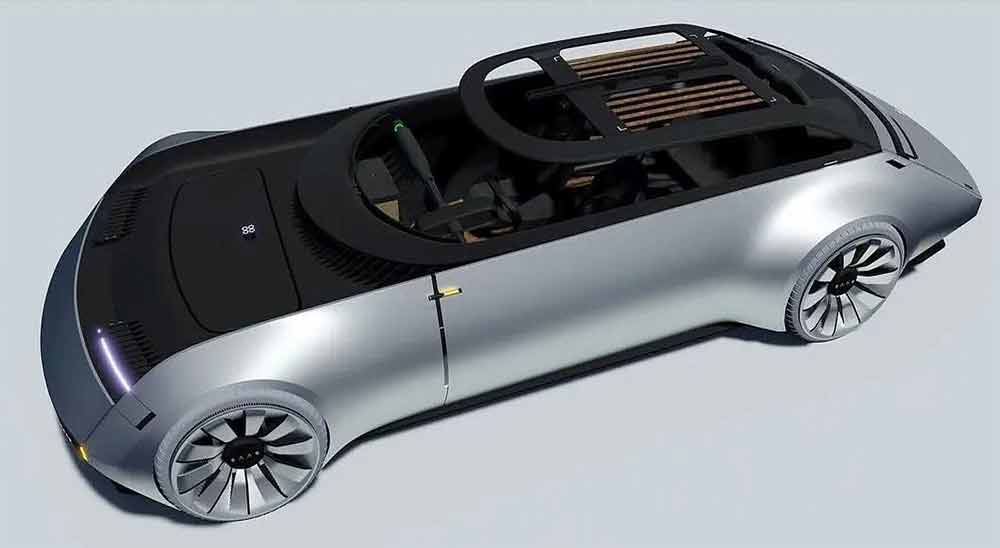 This 3D visualization of the Saab AeroStream concept car reveals its innovative interior layout. 