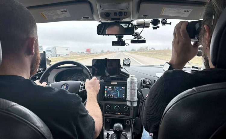 Inside the record-breaking 2008 Saab 9-5 Aero: the team stays focused as they conquer the Cannonball Run with unmatched precision and determination.