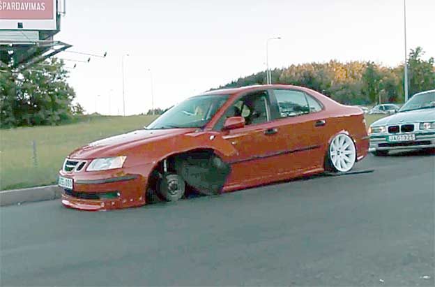 Crashed Saab 9-3