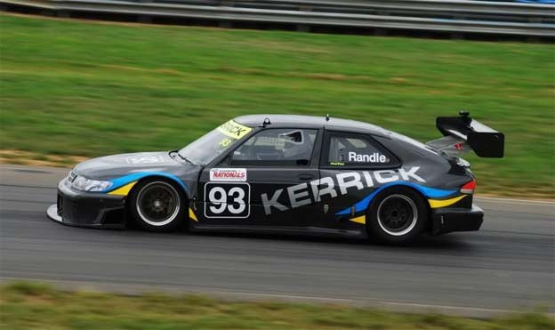 Dean Randle's  Saab 9-3 Aero on racetrack