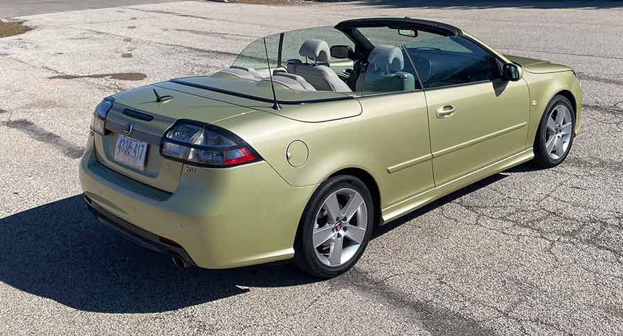 Dave Birg’s exceptionally rare 2009 Saab 9-3 Convertible—one of just seven globally finished in Bright Champagne Metallic from the coveted 25th Anniversary Spring Edition.