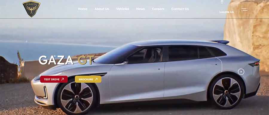 EV Electra’s website showcases the Gaza GT, using promotional material originally tied to NEVS's Emily GT prototype, but rebranded with their own logo.