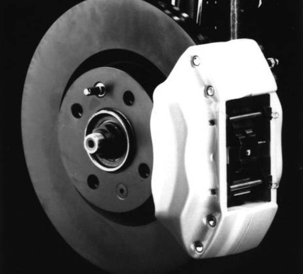 high-performance aluminum brakes with 4-piston calipers