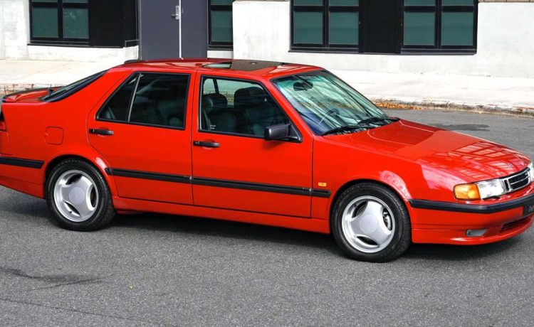 Explore a rare 1995 Saab 9000 Aero, one of 661 manuals in the US and among 358 Imola red Aeros from 1993-1997, recently auctioned for $30,000.