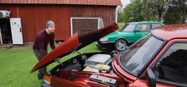 Unveiling the Heart of the Transformation: Jonas Reveals the Electric Motor Under the Saab 900's Hood