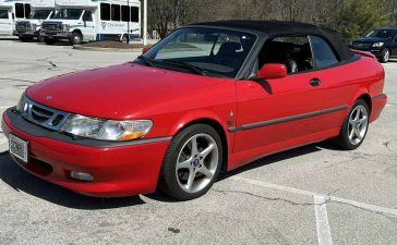 The 2001 Saab 9-3 Viggen Convertible in Laser Red: a rare gem with detailed history, performance specs, and collector's value for Saab enthusiasts.