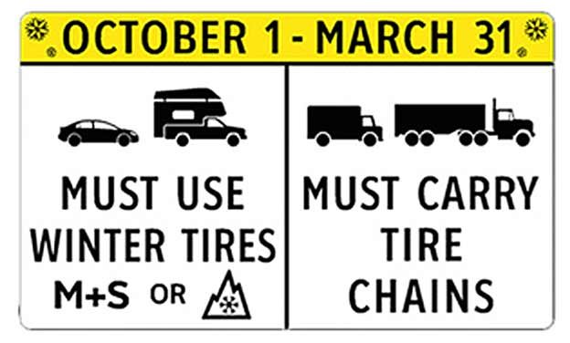 Did you know that across the majority of B.C. highways during the period of October 1st – March 31st that it's mandatory to use either certified winter tires or chains while out on the road?