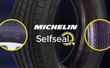 The "Selfseal" mark on the side of the tire reveals that this tire is puncture resistant