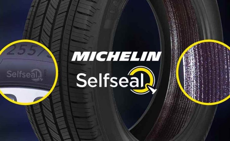 The "Selfseal" mark on the side of the tire reveals that this tire is puncture resistant