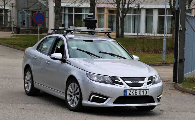 The autonomous NEVS 9-3 registered for (test) public transport