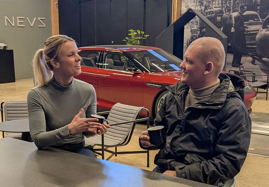 NEVS CEO Nina Selander in conversation with Alex Andersson during his exclusive visit to NEVS. Over several weeks, Alex had candid discussions with Nina to uncover the real person behind the leadership role, going beyond public perception and media narratives.