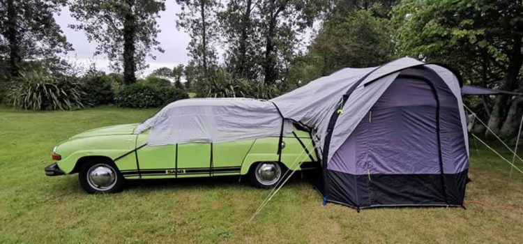 opal green saab 95 mico camper