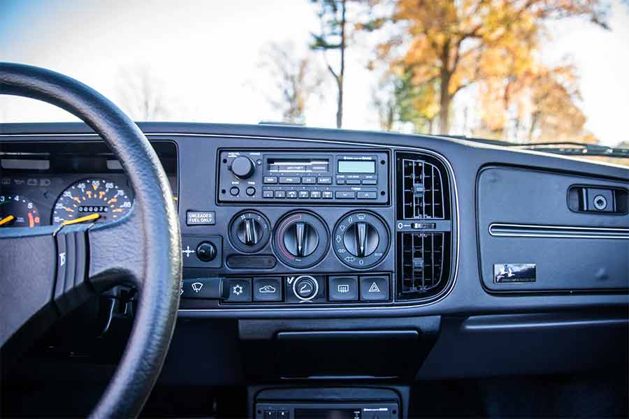 A dashboard frozen in time—complete with the original Clarion cassette stereo and graphic equalizer. This untouched Saab 900 Turbo Convertible is a rare opportunity to experience 1988 exactly as it was.