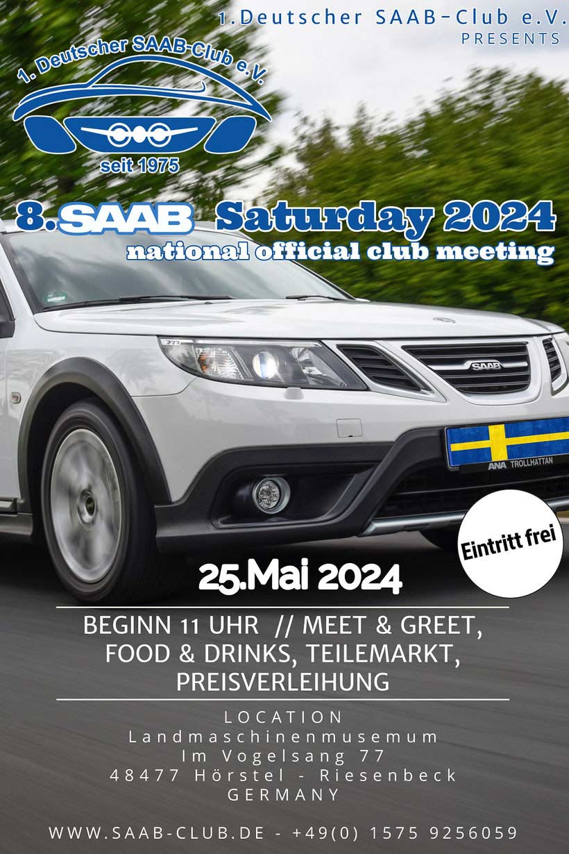 Revving Up Excitement: Dive into the heart of Saab passion and innovation at the 8th annual Saab Saturday event in Riesenbeck, Germany—A day of meet-and-greet, classic showcases, and community spirit!